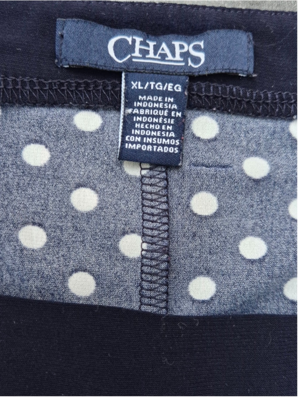 Women's Chaps Polka Dot Sleeveless Dress Navy White Size XL - Picture 3 of 8